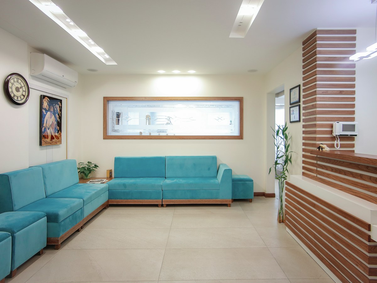 A calm hospital waiting area